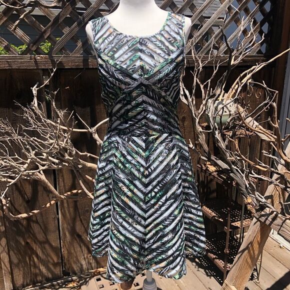 NWOT Parker Mirabella Palm Sleeveless Stripe Dress - Picture 3 of 13